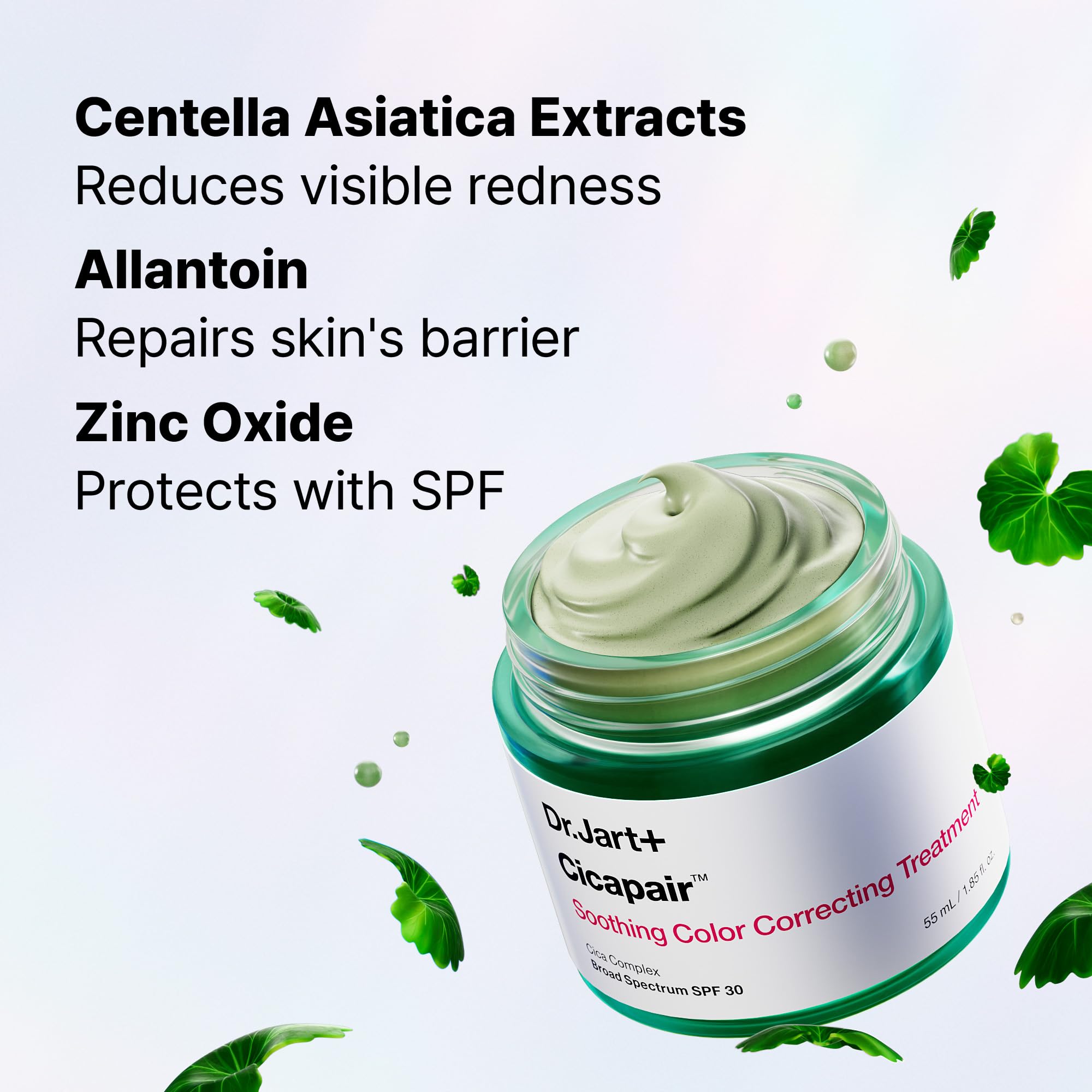 Dr.Jart+ Cicapair Soothing Color Correcting Treatment SPF 30 with Centella Asiatica Extracts | cc cream | Rosacea Treatment | Korean Skin Care, 0.5 Fl Oz