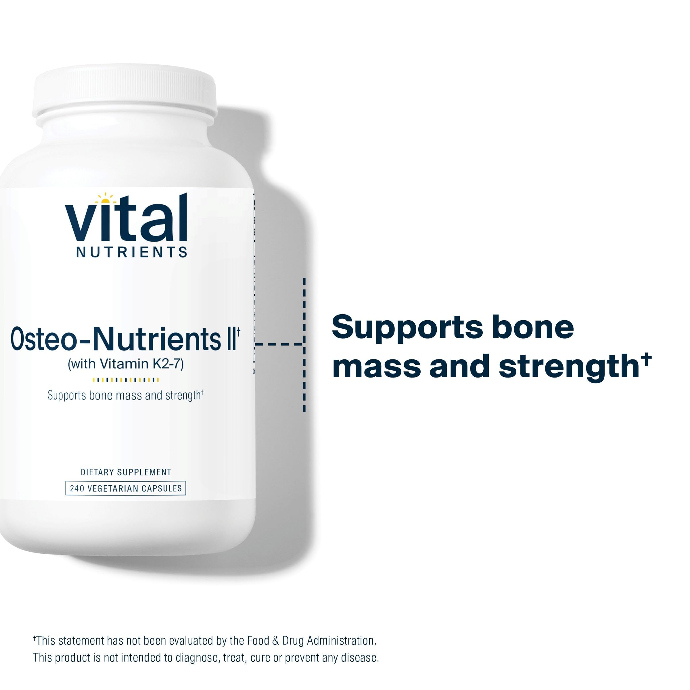 Vital Nutrients Osteo-Nutrients II - Vitamin K2 + D3, Calcium, Boron, and Magnesium for Bone Strength* - Healthy Heart Support - Vegetarian Supplement