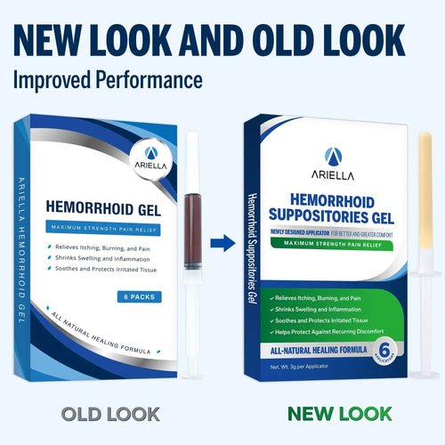 Ariella Hemorrhoid Treatment Suppository Gel: Natural & Herbal - Relieve Itching Burning Discomfort - Internal Relief - New Rounded Applicator - Nighttime Use (Pack of 6) AriellaBuy Supplements Australia