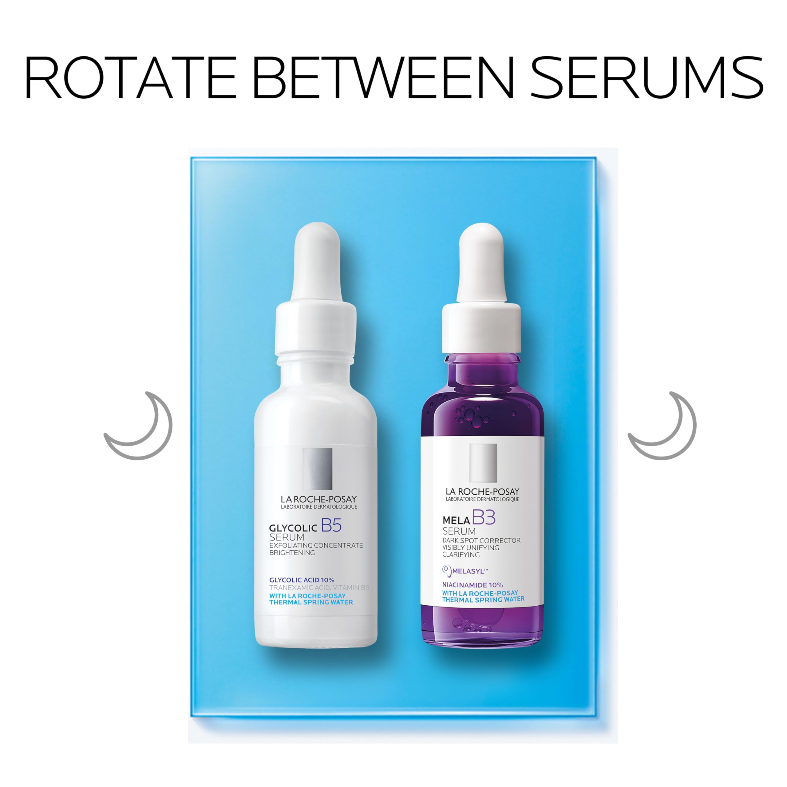 Bundle of La Roche-Posay Glycolic Acid Serum + La Roche-Posay Mela B3 Serum, Dark Spot Corrector With Anti-Aging Melasyl + 10% Niacinamide,