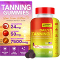 MEGNETA Tanning Gummies for Women Men - Sunless Glow Tanning Supplement with Astaxanthin, Beta Carotene, Lycopene, Zinc & Vitamins C D E, Sunless Tan Booster, Skin Hydration & Glow (Purple)