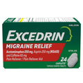 Excedrin Migraine Relief Caplets for Migraine Symptoms, Acetaminophen 250mg, Aspirin 250mg, Caffeine 65mg, Pain Reliever, 24 Count Excedrin buy supplements Au