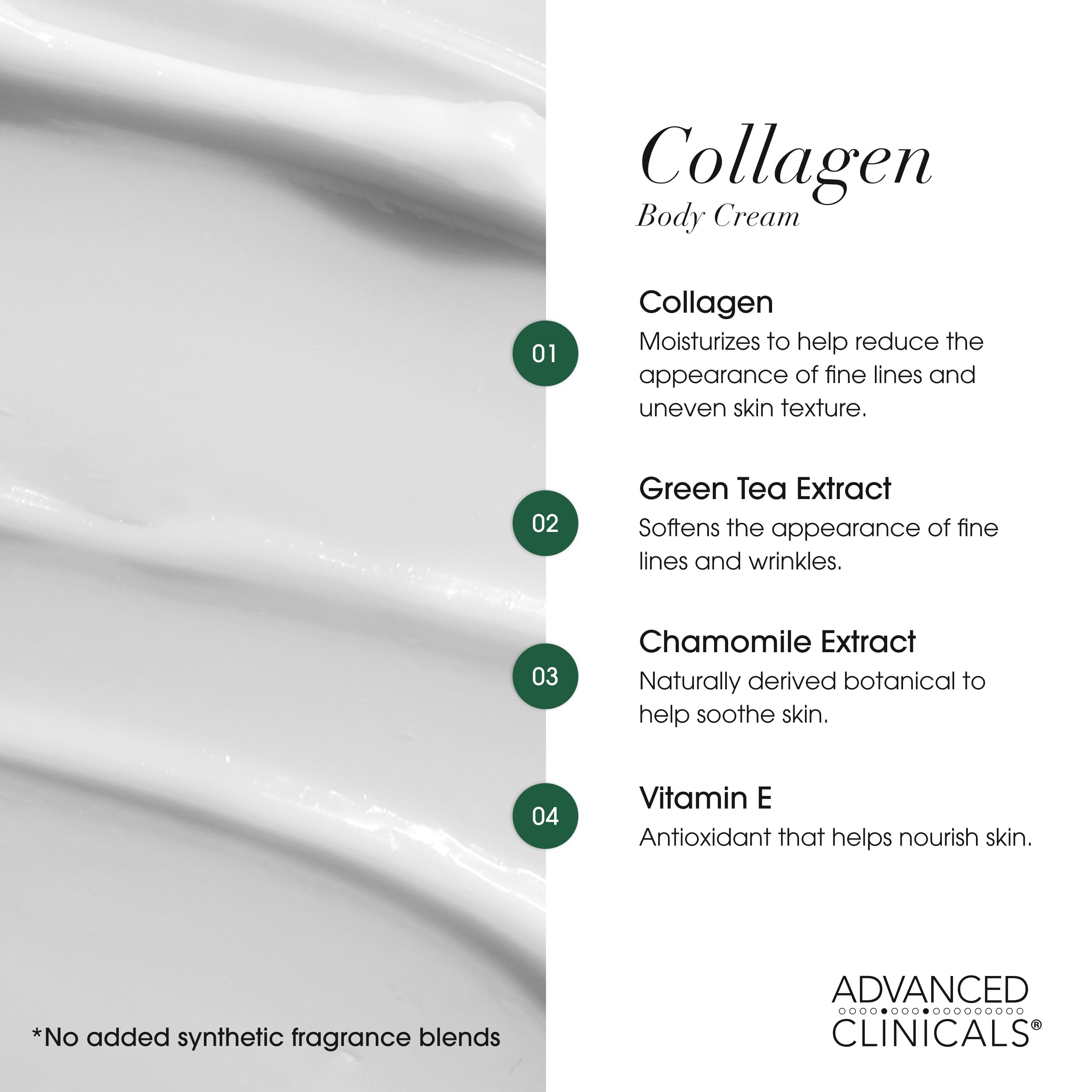 Advanced Clinicals Collagen Cream Body Lotion & Face Moisturizer W/Vitamin E | Skincare Moisturizing Collagen Lotion For Women, Men, Hand, & Neck Improves Look Of Crepey Skin & Uneven Dry Skin, 2pc