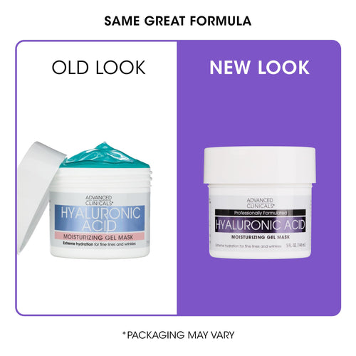 Advanced Clinicals Hyaluronic Acid Gel Facial Mask Skin Care Treatment, Brightening, Hydrating Anti Aging Face Mask & Moisturizer Helps Transform Dry Skin W/Collagen