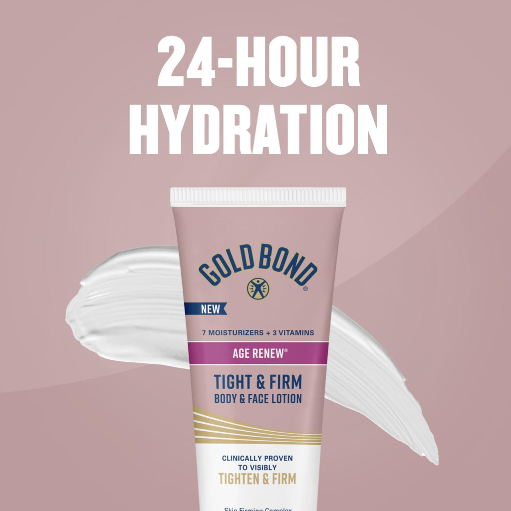 Gold Bond Age Renew Tight & Firm Body & Face Lotion with Proteins & Lipids, Skin Firming Lotion for Aging, Dry Skin, 8 oz.