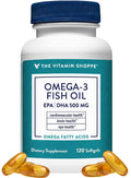 The Vitamin Shoppe Brand Omega 3 Fish Oil 1000mg with EPA DHA 500mg, Cardiovascular, Brain & Eye Health Support for Men and Women, Sourced from Anchovy,