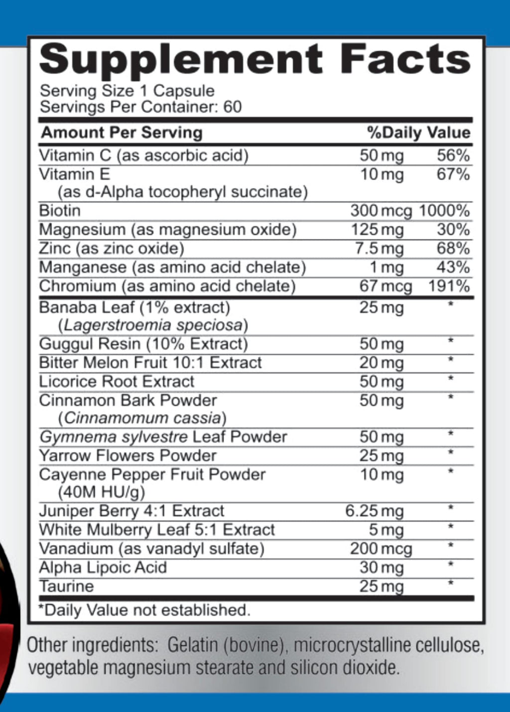 YUMMYVITE Sugar Support Supplement with Cinnamon, Chromium, Mulberry, Alpha Lipoic Acid - 20 Herbs & Vitamins - Non-GMO, 60 Capsules