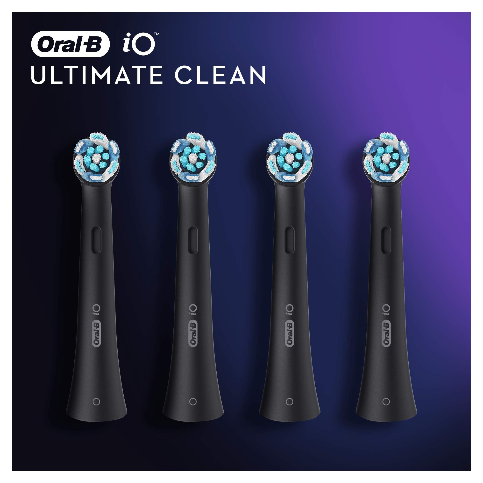 Oral-B iO Ultimate Clean Electric Toothbrush Head, Twisted & Angled Bristles for Deeper Plaque Removal, Pack of 4,