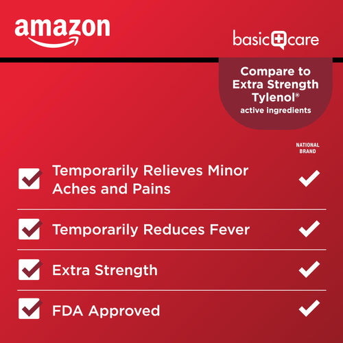 Amazon Basic Care Extra Strength Pain Relief, Acetaminophen Caplets, 500 mg, 200 Count Amazon Basic Care buy supplements Au