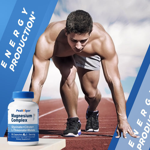 5 in 1 Magnesium Complex, 976mg Complex with Magnesium Glycinate, Citrate, Malate & L-Threonate, Vitamin B6 for High Absorption, Third Party Tested, Gluten-Free, Easy-Swallow Vegan Capsule PeakVigor buy supplements Au