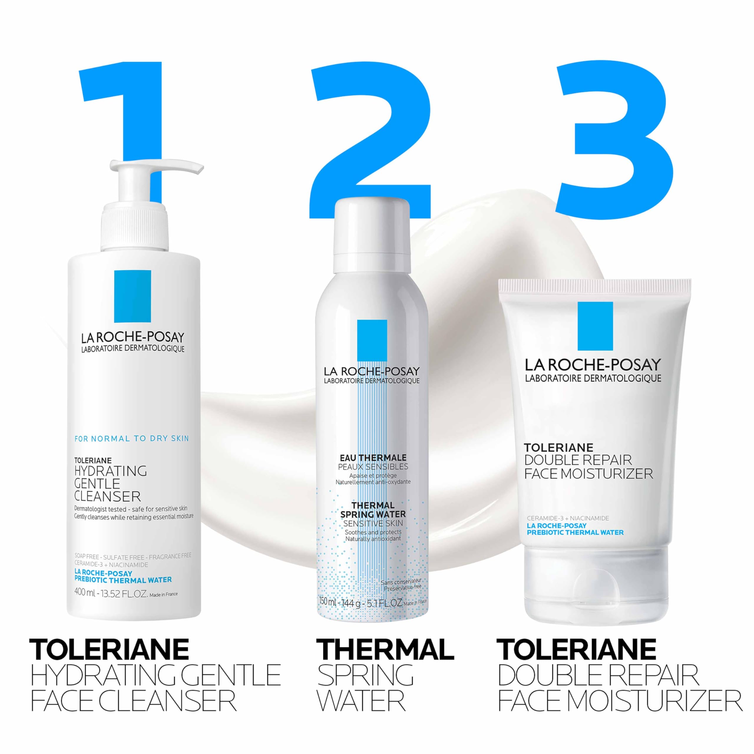 La Roche-Posay Toleriane Double Repair Face Moisturizer,Daily Moisturizer Face Cream with Ceramide and Niacinamide for All Skin Types,