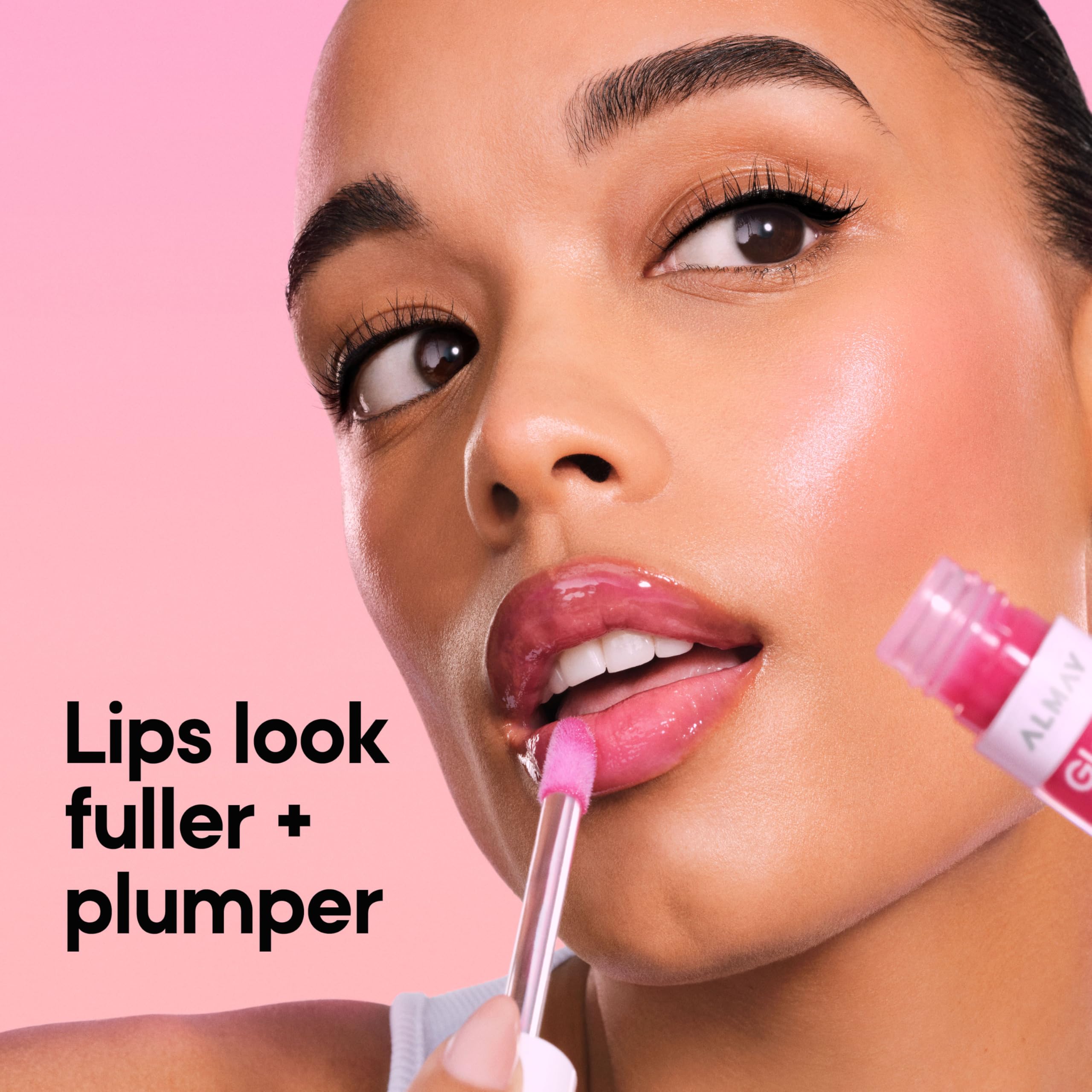 Almay Gleam Big™ Lip Serum, Hydrating and Moisturizing, Hypoallergenic Lip Gloss, Non-Sticky, 100 Positively Pink, 0.13 fl oz