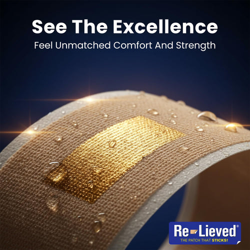 4% Lidocaine Maximum Strength Pain Relief Kinesiology Tape - Relieves Back, Joints and Muscle Pains - Superior Sticking, Aluminum-Free Water Resistant, and USA Made - 2" x 10" Strips Re-lievedBuy Supplements Australia