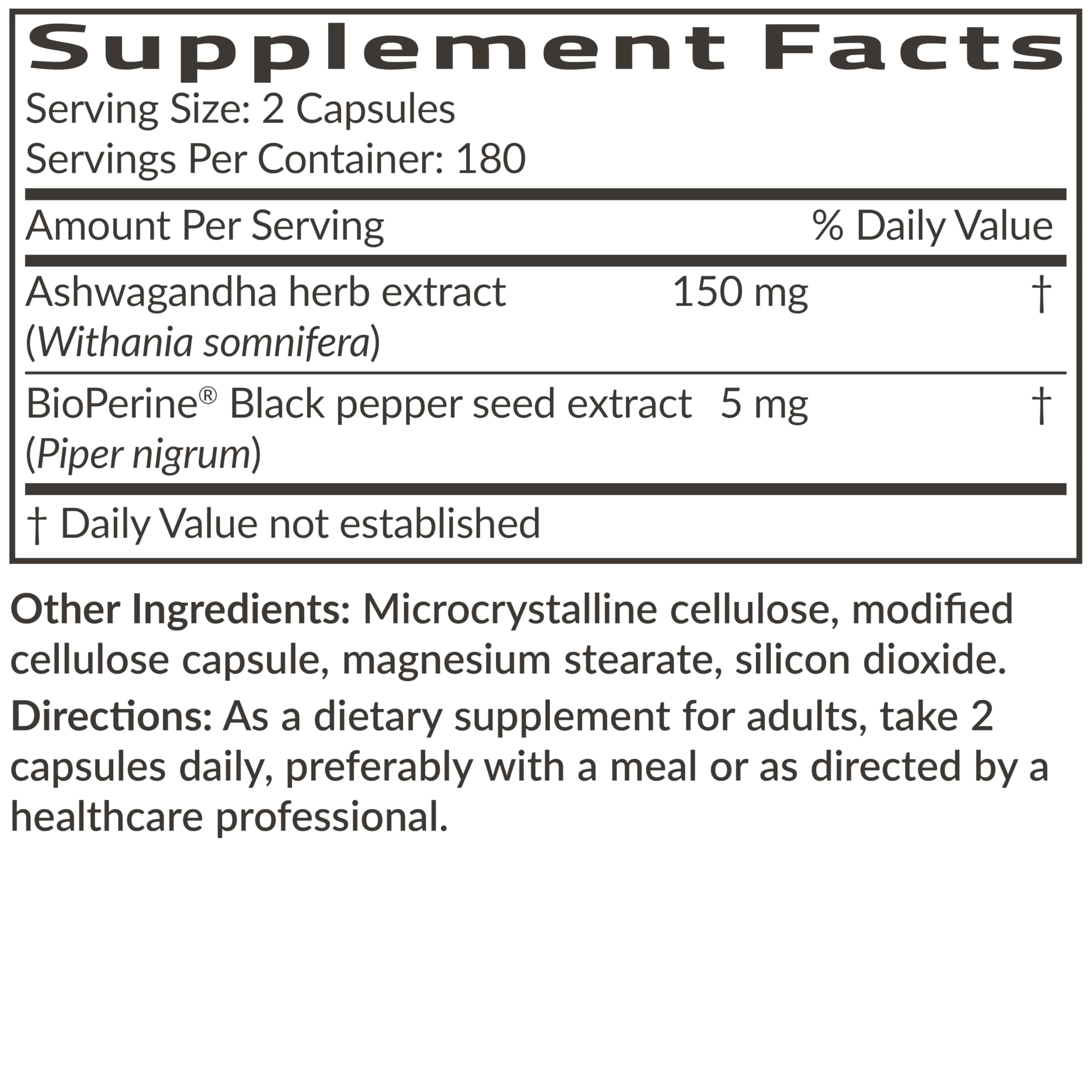 Futurebiotics Ashwagandha Extra Strength Stress & Mood Support with BioPerine - Non GMO Formula, 360 Vegetarian Capsules
