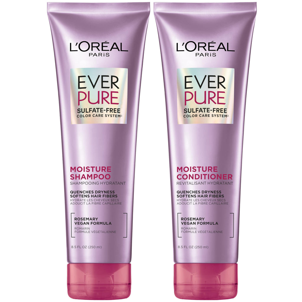 L'Oreal Paris Moisture Sulfate Free Shampoo and Conditioner Set, Hair Care for Color-Treated Hair