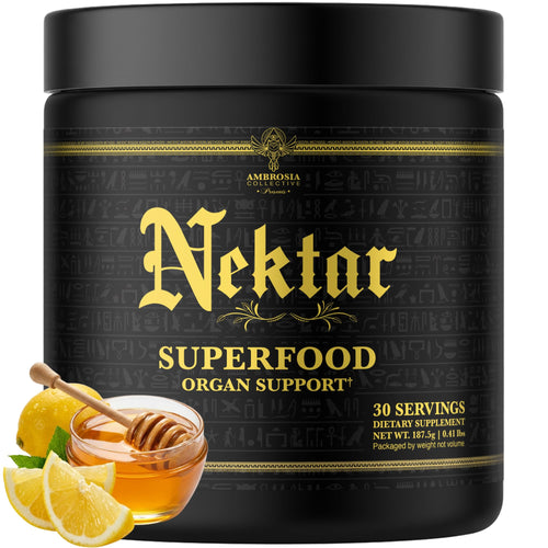 Ambrosia Superfood Organ & Cycle Support Powder | Liver & Kidney Support with Milk Thistle, Red Yeast Rice & CoQ10 | 13 Superfood Ingredients | 30 Servings | Honey Lemon AmbrosiaBuy Supplements Australia