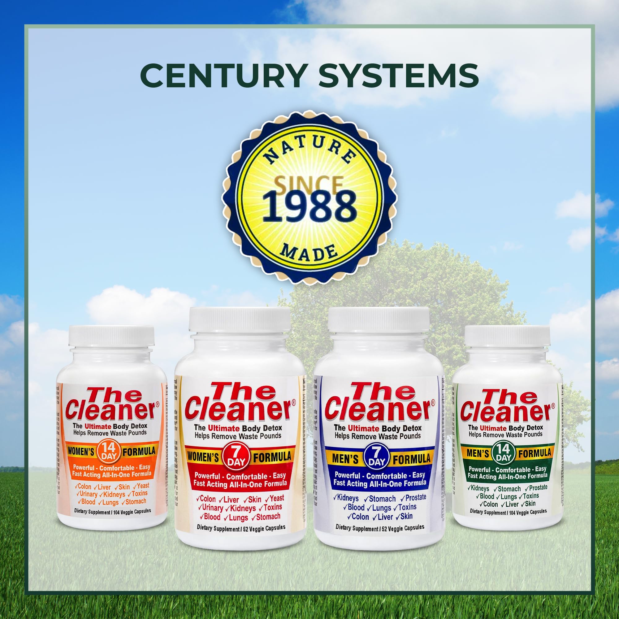 Century Systems The Cleaner Detox, Powerful 14-Day Complete Internal Cleansing Formula for Women, Support Digestive Health, 104 Vegetarian Capsules