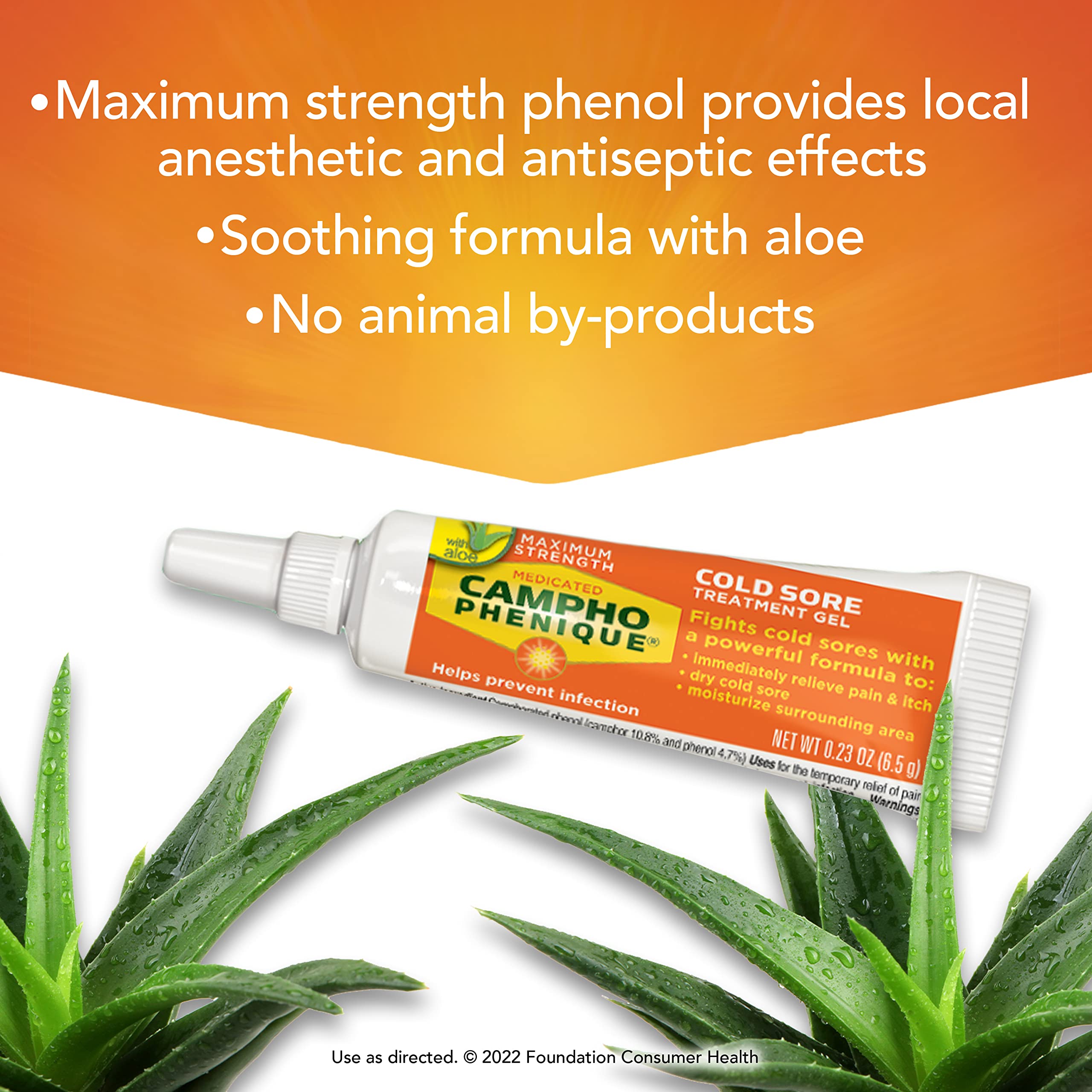 Campho Phenique Cold Sore and Fever Blister Treatment for Lips, Maximum Strength Provides Instant Relief, Helps Prevent Infection To Promote Healing, Original Gel Formula, 0.23 Oz Campho-Phenique buy supplements Au