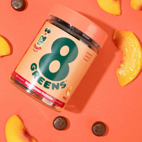 8Greens Supergreens Gummies | Super Greens Powder Superfood Gummy for Metabolism, Immunity & Focus, Digestive Health Enzymes, Organic: Chlorella, Spirulina, Aloe Vera, Peach Flavor, 200 Count 8GreensBuy Supplements Australia