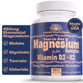 Local Nutrition Magnesium Complex 420mg with Vitamin D3 K2 - Four Bioavailable Forms Including Bisglycinate (Glycinate), Malate, Taurate, and Chloride for Superior Absorption - 90 Capsules Made in USA Local NutritionBuy Supplements Australia