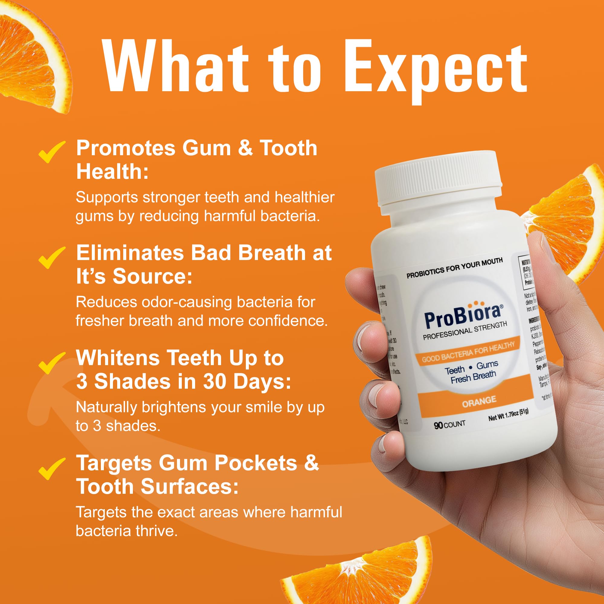 ProBiora Professional Strength Oral Probiotics for Teeth and Gums | Dental Probiotic for Oral Health | Bad Breath Treatment for Adults | Tooth Whitening