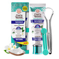 GuruNanda Hydroxyapatite Toothpaste for Whitening with Neem & Xylitol, SLS & Fluoride Free Formula with Tongue Scraper & Squeezer - Freshens Breath, Fights Plaque