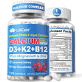 Calcium 1200 mg with Vitamin D3 K2 5000 IU Softgels Supplement for Women Men - Liposomal Calcium Citrate & Algae Calcium Magnesium Zinc + D3 K2 B12