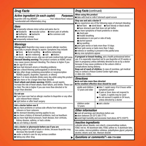 Amazon Basic Care Ibuprofen Tablets, 200 mg, Pain Reliever/Fever Reducer for Headache, Backache, Menstrual Pain and Body Aches, 100 Count Amazon Basic CareBuy Supplements Australia