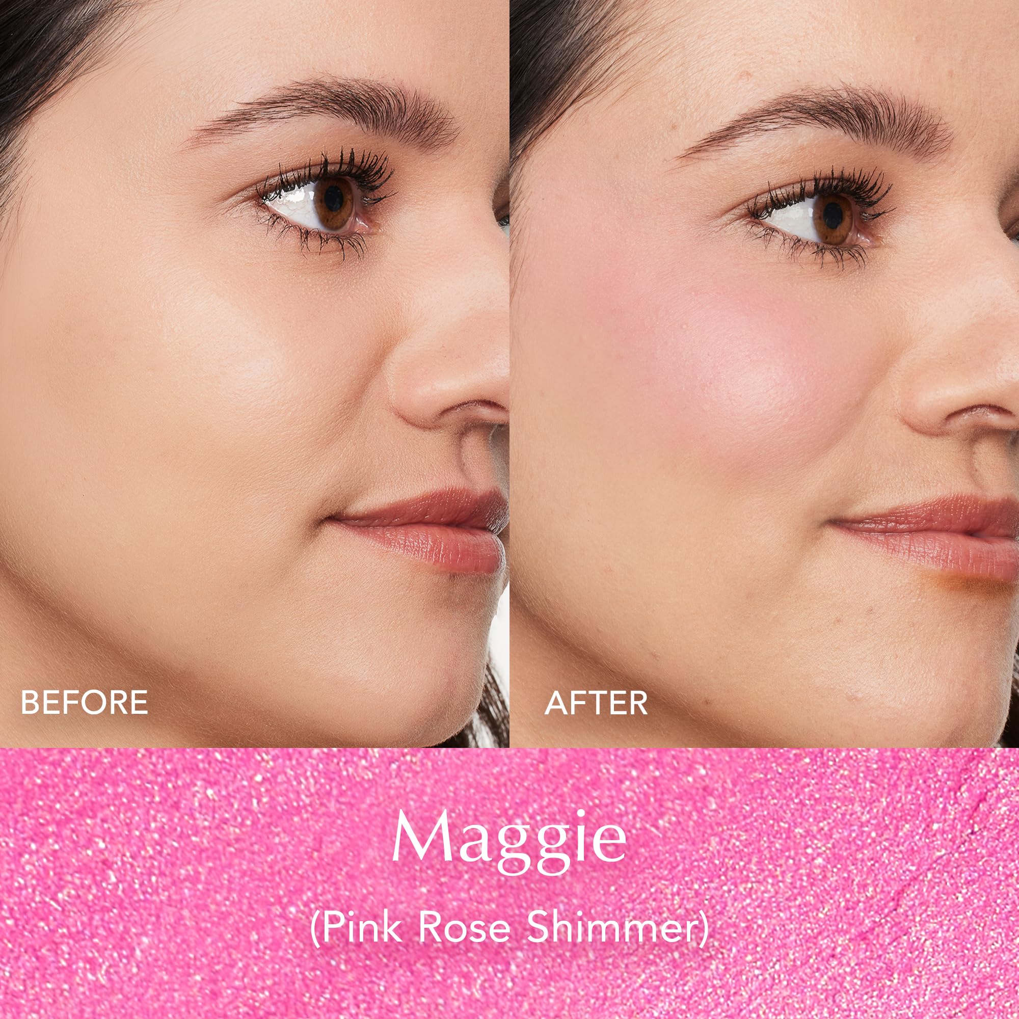 Thrive Causemetics Triple Threat Color Stick: Cream Blush Stick with Vitamin E, Evening Primrose Oil, Waterproof Smudge Proof Face Makeup Formula, Maggie (Rose Shimmer)
