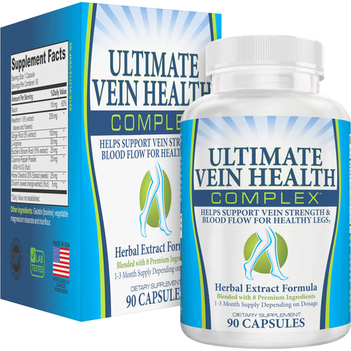 8-in-1 Vein & Leg Health Circulation Support Supplements | Leg + Vein Formula | Circulatory Support Supplement | 1-Month Supply | 90 Capsules Elevate Recovery SupplementsBuy Supplements Australia