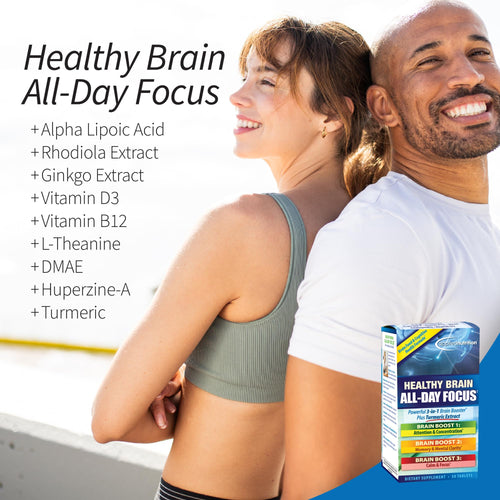 Applied Nutrition Healthy Brain All-Day Focus - 50 Tablets - Powerful 3-in-1 Brain Booster with Turmeric Extract - 25 Servings Applied NutritionBuy Supplements Australia