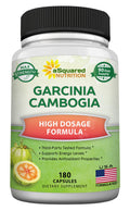 aSquared Nutrition Garcinia Cambogia 1600mg-180 Capsules-Natural Pure Extract Pills for Brain Health- Standardized Ultra HCA & Garcinia Cambogia Supplement