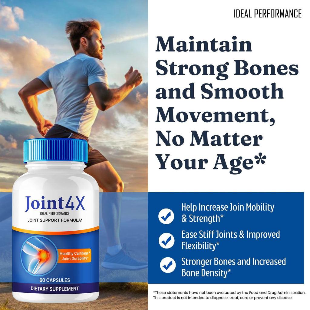 IDEAL PERFORMANCE Joint4X Joint Support Capsules, Official Joint-4X Supplement Pills, All-Natural Formula to Fortify Bones and Bolster Flexibility - Maximum Strength, Joint 4X Pills Reviews (5 Pack) IDEAL PERFORMANCEBuy Supplements Australia