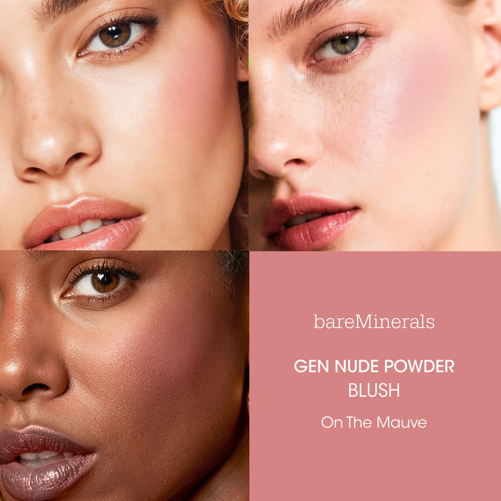 bareMinerals Gen Nude Powder Blush, On the Mauve, Vegan, Cruelty-Free & Dermatologist-Tested
