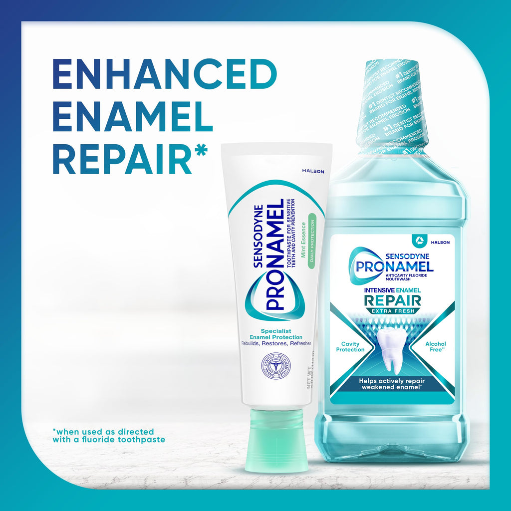 Sensodyne Pronamel Daily Protection Enamel Toothpaste for Sensitive Teeth, Mint Essence - 4 oz (Pack of 3)