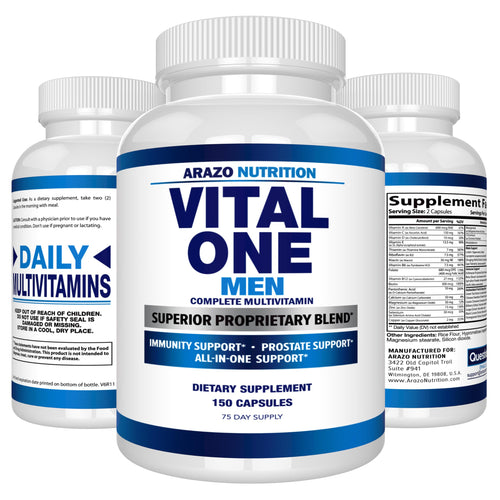 Arazo Nutrition Vital One Multivitamin for Men – Daily Wholefood Supplement - 150 Vegan Arazo NutritionBuy Supplements Australia