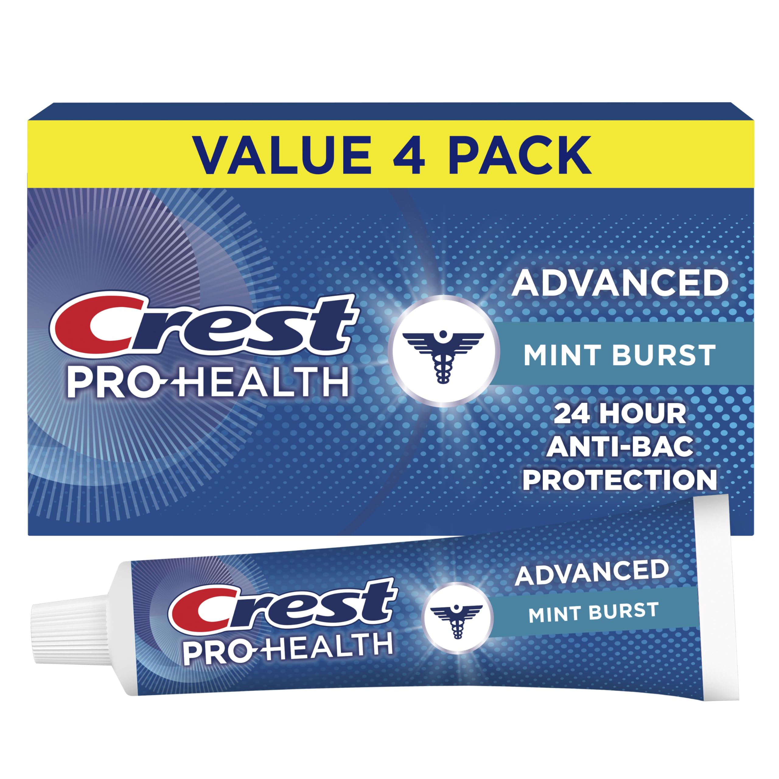 Crest Pro-Health Advanced Antibacterial Protection Toothpaste,5 oz 4 Pack, Teeth Whitening for adults, Breath Freshener, for Sensitive Teeth, Gum Health,