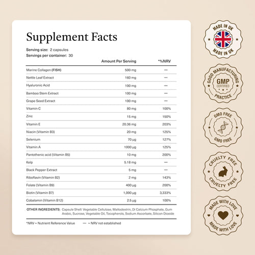 18-in-1 Hair Growth Supplement | Collagen, Hyaluronic Acid, Nettle, Silica, Biotin, Grape Seed Extract, Bamboo | Stronger, Thicker, Longer Hair – Supports Hair Volume, Shine, Scalp & Nail Health kaileaBuy Supplements Australia