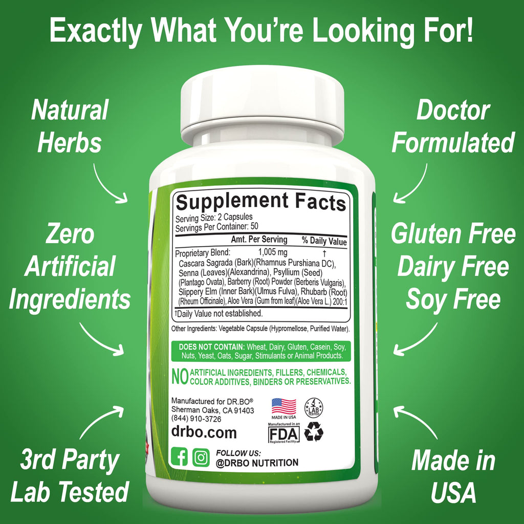 Colon Cleanse Detox Formula - Natural Bowel Cleanser Pills for Intestinal Bloating & Fast Digestive Cleansing - Daily Constipation Relief Supplement Gut