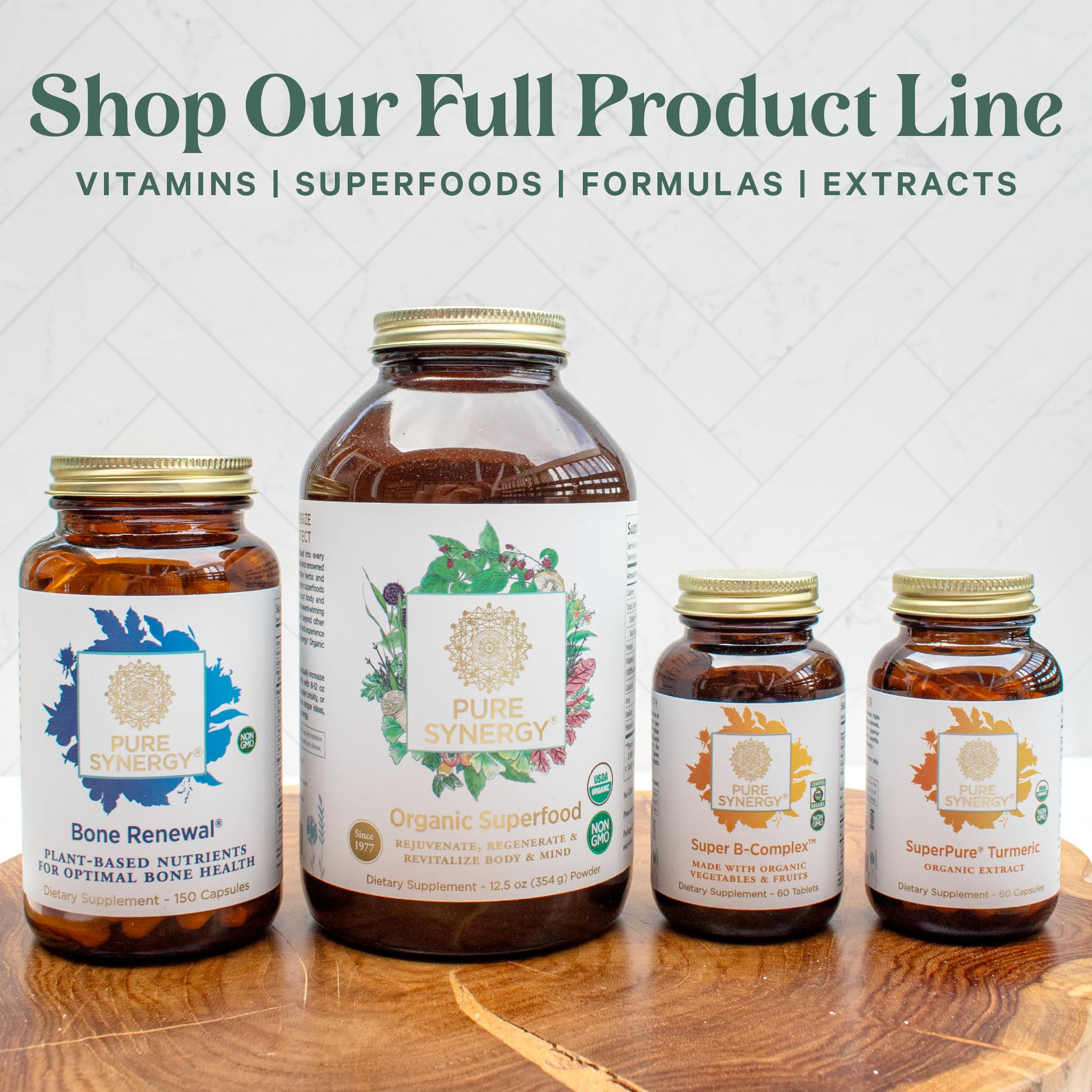 PURE SYNERGY Super B-Complex | Vitamin B Complex Made with Organic Whole Foods | Vegan Supplement with Natural Vitamin B12, Niacin, and Folate | for Energy