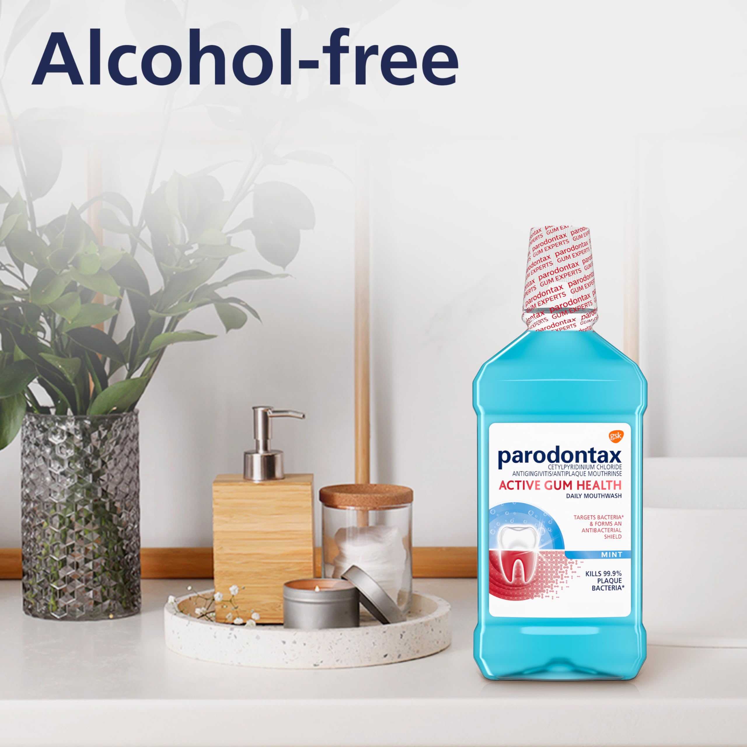 Parodontax Active Gum Health Mouthwash, Antiplaque and Antigingivitis Mouthwash, Mint, 16.9 Fl Oz