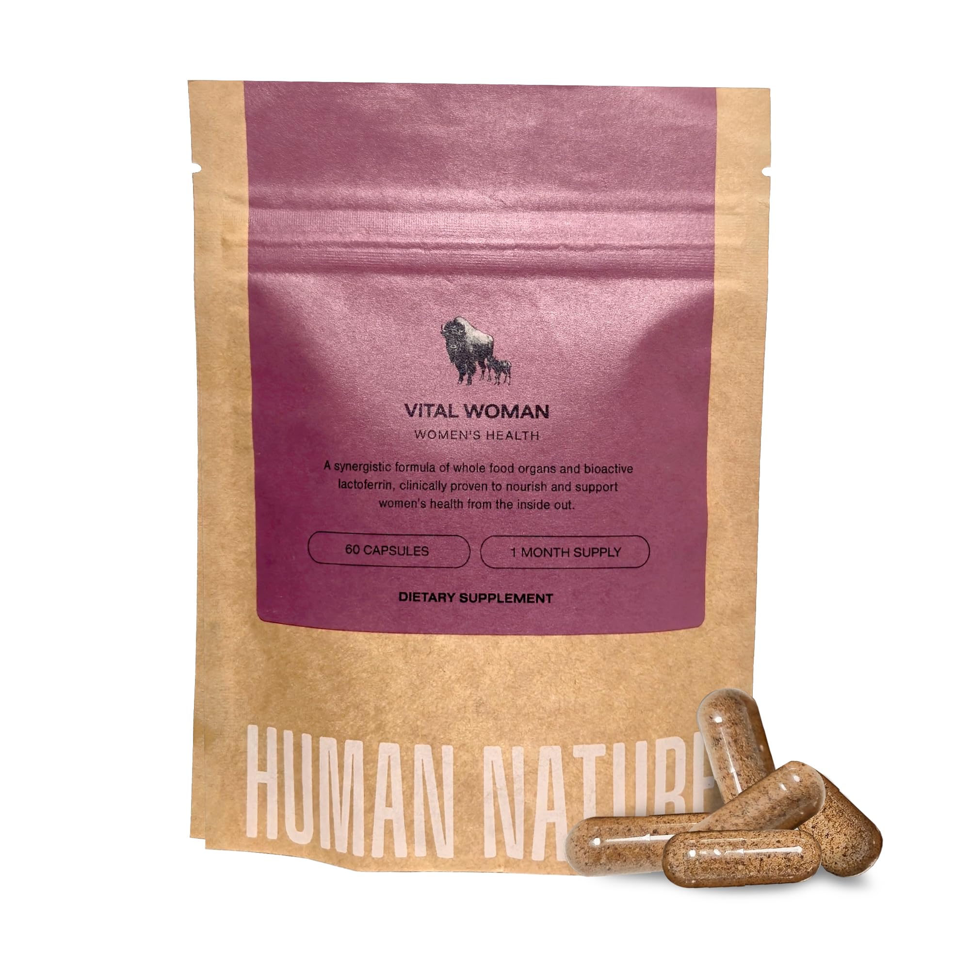 HUMAN NATURE Vital Woman Grass Fed Bison Organ Supplements for Women in Every Stage of Life, Multivitamin for Women with Iron and Effera Lactoferrin HUMAN NATUREBuy Supplements Australia
