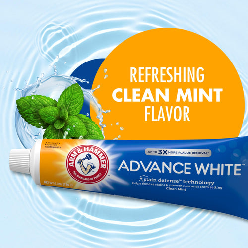 ARM & HAMMER Advance White Toothpaste, Teeth Whitening Baking Soda Toothpaste with Stain Defense Technology and Fluoride,