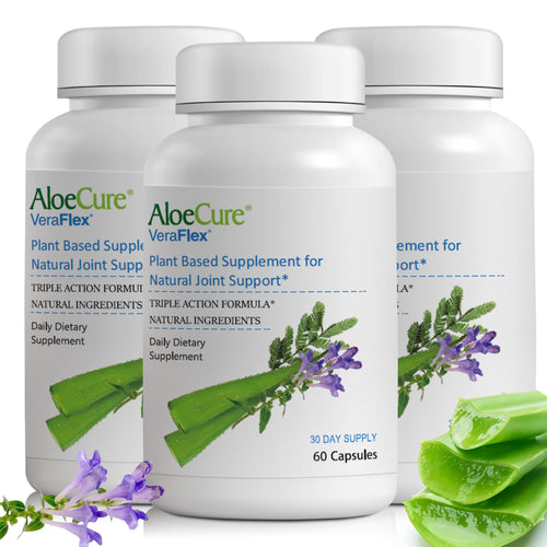 AloeCure VeraFlex Natural Joint Health, 60 Capsules, Clinically Tested Natural Plant-Based Formula to Support Comfort, Mobility and Flexibility - Featuring Organic Aloe Vera, 3-Pack AloeCureBuy Supplements Australia