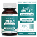 SoActive® Omega 3 EPA & DHA | Omega 3 Supplement with EPA and DHA | Enhanced Absorption Formula | No Fishy Aftertaste or Burps | Third Party Tested | Non-GMO,