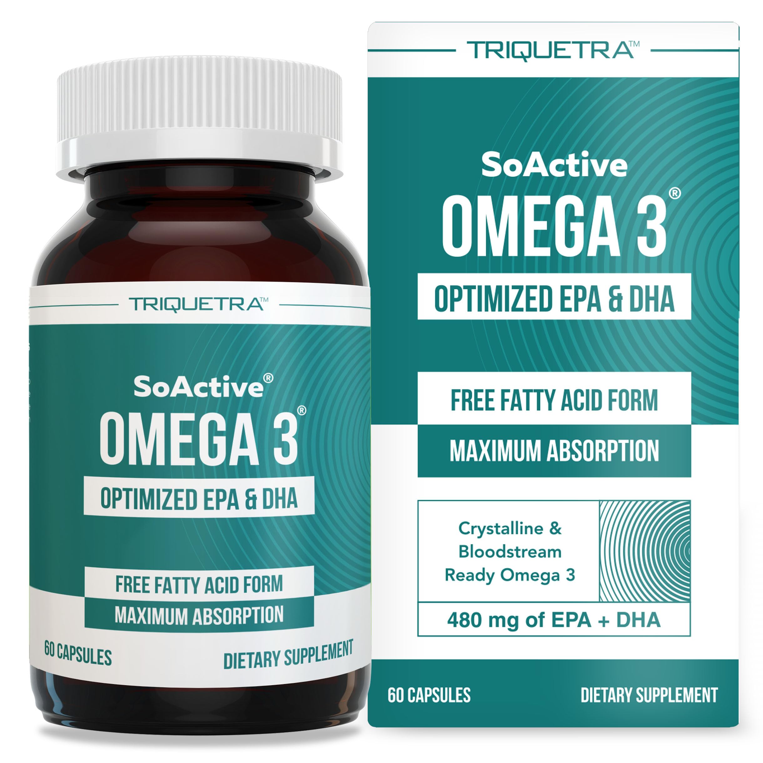 SoActive® Omega 3 EPA & DHA | Omega 3 Supplement with EPA and DHA | Enhanced Absorption Formula | No Fishy Aftertaste or Burps | Third Party Tested | Non-GMO,