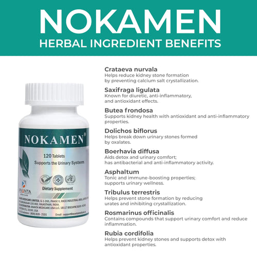 Ananta Medicare USA NOKAMEN – Kidney & Urinary Tract Support Herbal Formula, 120 Tabs Ananta Medicare USABuy Supplements Australia