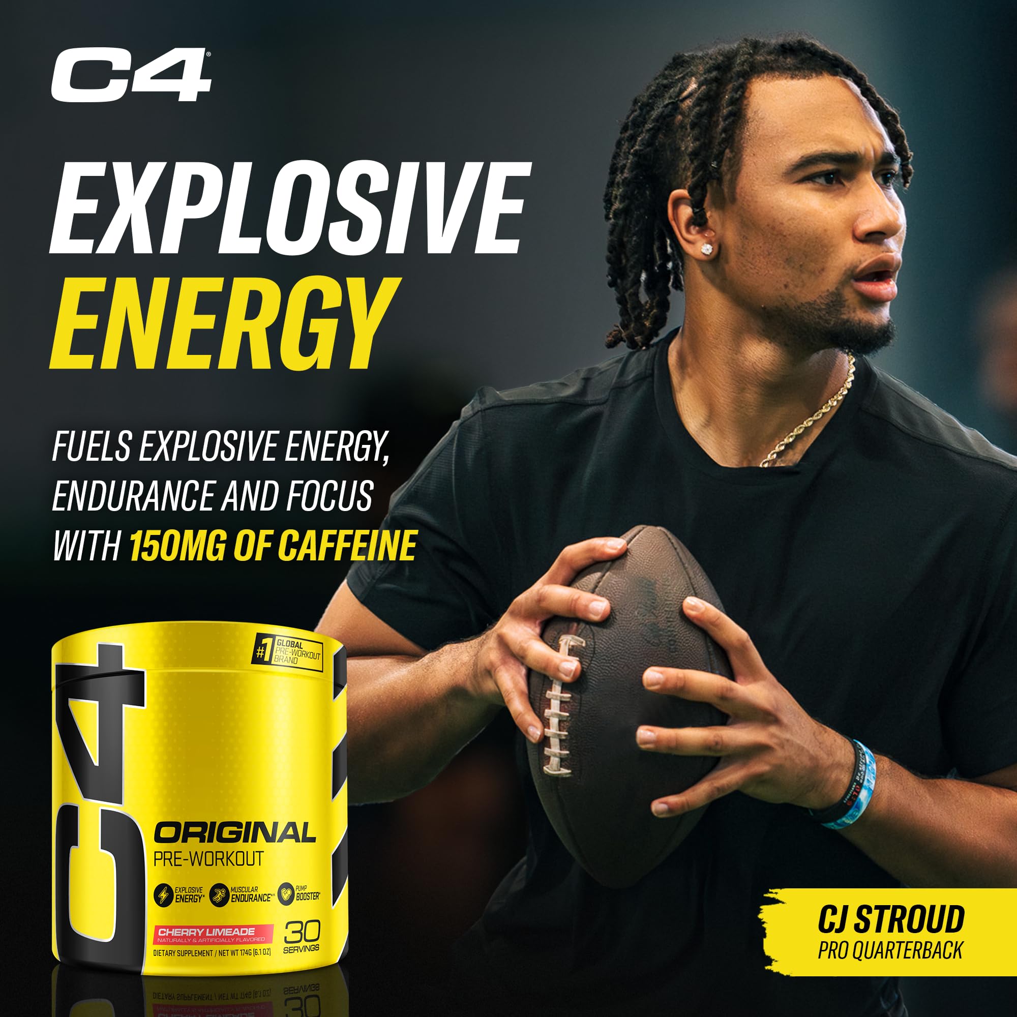 Cellucor C4 Original Pre Workout Powder Cherry Limeade | Vitamin C for Immune Support | Sugar Free Preworkout Energy for Men & Women | 150mg Caffeine