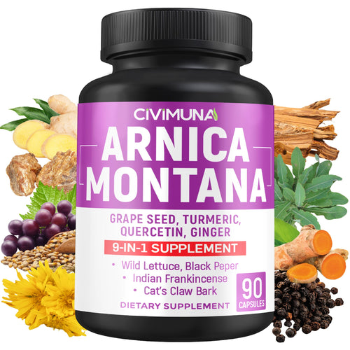 Arnica Capsules with Arnica, Grape Seed, Turmeric and More - 90 Capsules for 3 Months Supply CIVIMUNABuy Supplements Australia