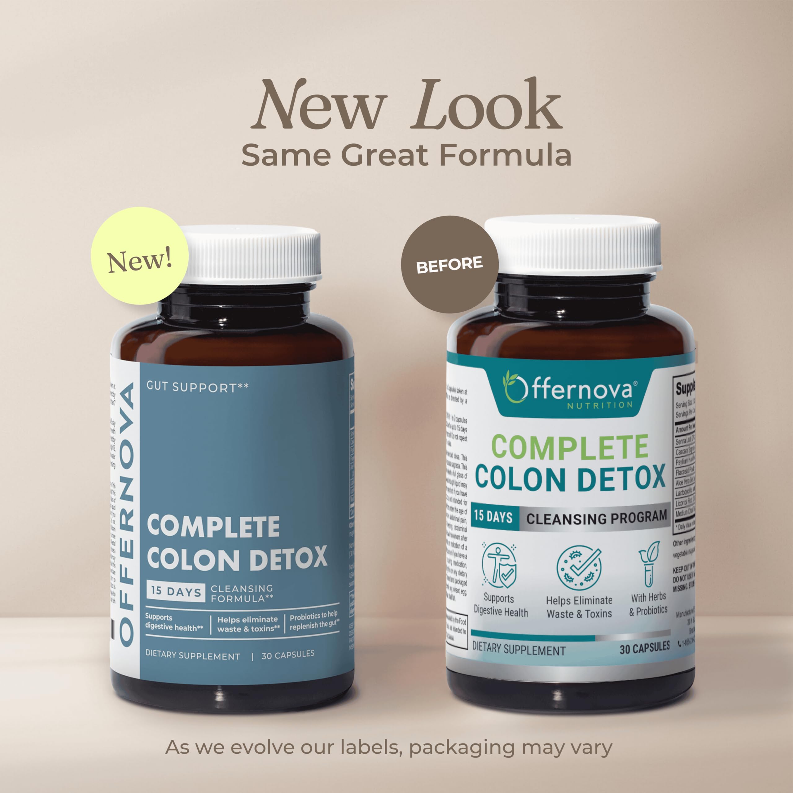 Offernova Complete Colon Detox 15 Days 30 Capsules, All Natural Colon Cleanser for Bloating and Constipation Relief